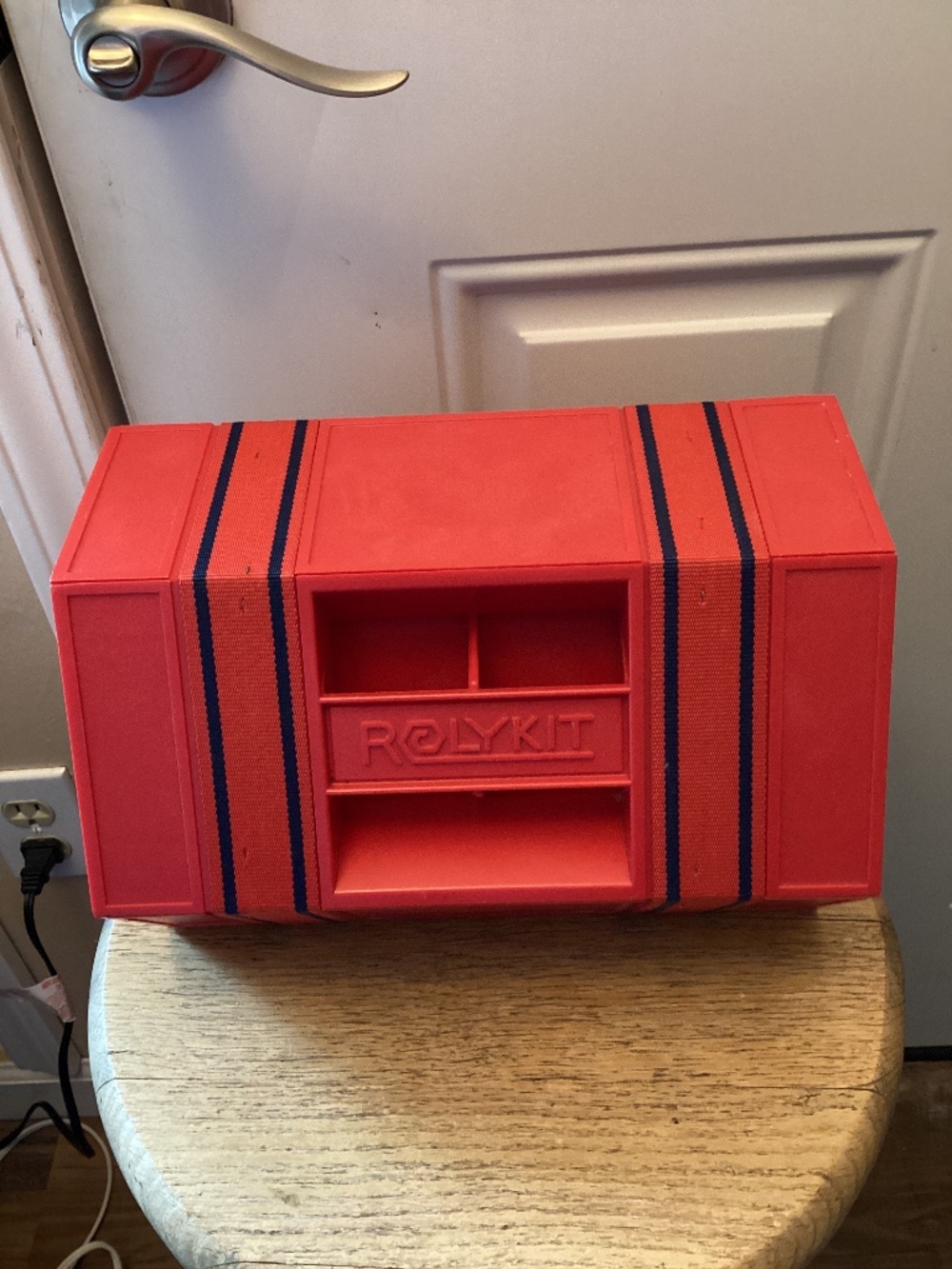 Vtg Red Rolykit Storage Organizer Roll Up Case Fishing Tool Box Crafts Sewing